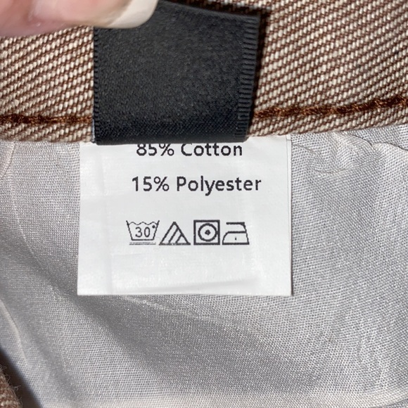 NWT SHEIN Brown Color Block Patch Jeans Size 2 Extra Small - Picture 5 of 9